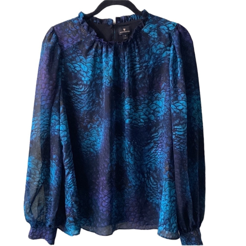 Worthington printed blouse size medium